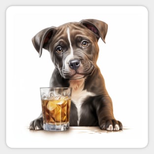 Pit Bull And Whiskey Sticker